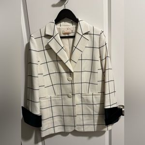 Tory Burch Holt Window Pane Suit Jacket Size 4